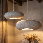 Bela Ceiling Lamp | White Speckled Texture, 55 cm Diameter