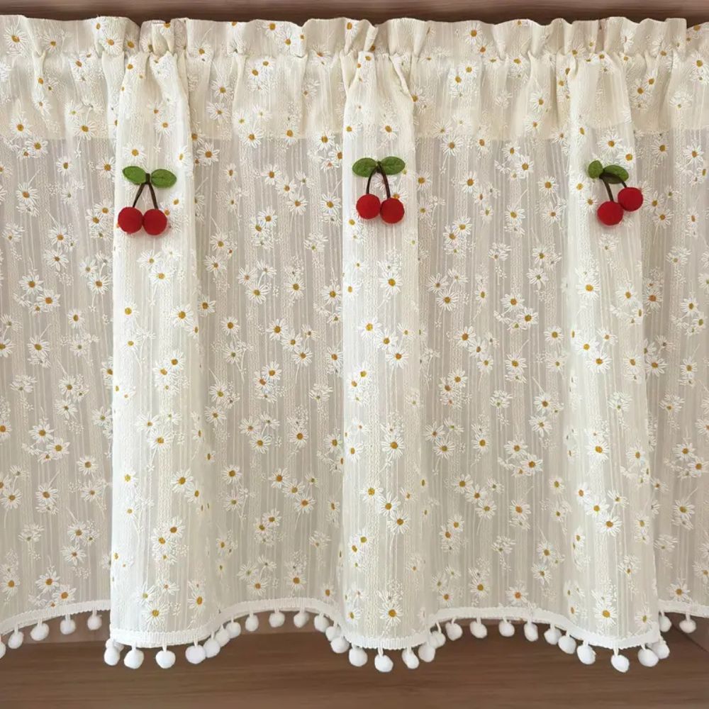 LandBlüte: Curtains in Country House Style with Floral Design – Translucent & Charming for Living Spaces