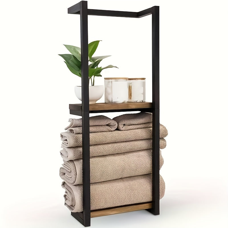 LandStahl: Wall Shelf Bathroom – Modern Carbon Steel Shelf in Country House Style, Stable & Multifunctional for Bathroom Organization