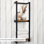LandStahl: Wall Shelf Bathroom – Modern Carbon Steel Shelf in Country House Style, Stable & Multifunctional for Bathroom Organization