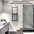 LandStahl: Wall Shelf Bathroom – Modern Carbon Steel Shelf in Country House Style, Stable & Multifunctional for Bathroom Organization