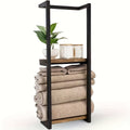LandStahl: Wall Shelf Bathroom – Modern Carbon Steel Shelf in Country House Style, Stable & Multifunctional for Bathroom Organization