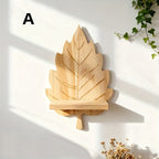 LandhausBlatt: Rustic Wood Wall Shelf with Log Bracket – Space-Saving Storage for Bedroom & Living Room