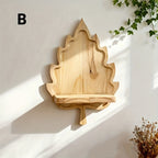 LandhausBlatt: Rustic Wood Wall Shelf with Log Bracket – Space-Saving Storage for Bedroom & Living Room