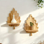 LandhausBlatt: Rustic Wood Wall Shelf with Log Bracket – Space-Saving Storage for Bedroom & Living Room