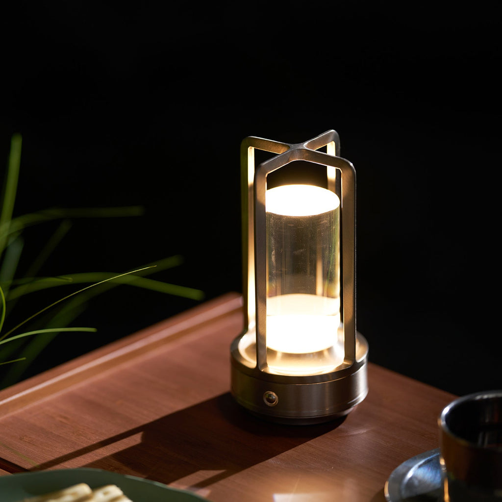 Cordless Crystal Lantern Table Lamp (Rechargeable)