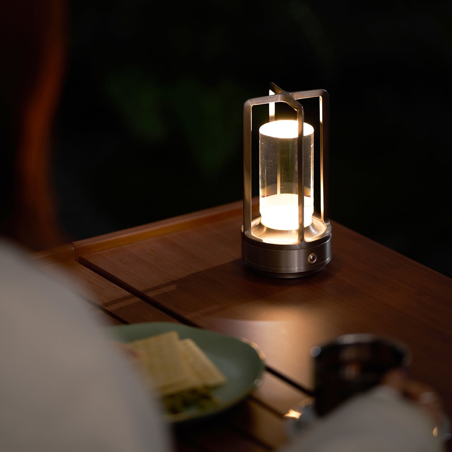 Cordless Crystal Lantern Table Lamp (Rechargeable)