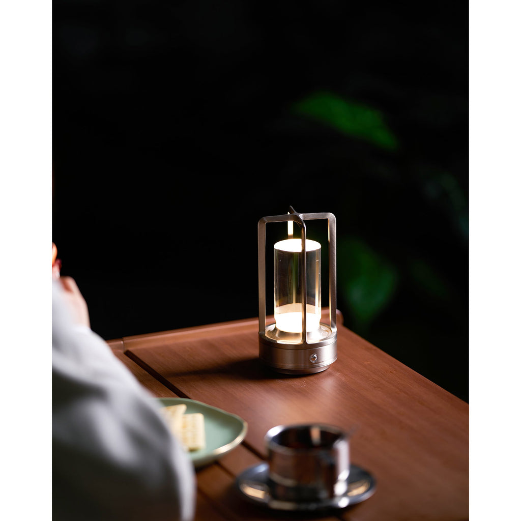 Cordless Crystal Lantern Table Lamp (Rechargeable)