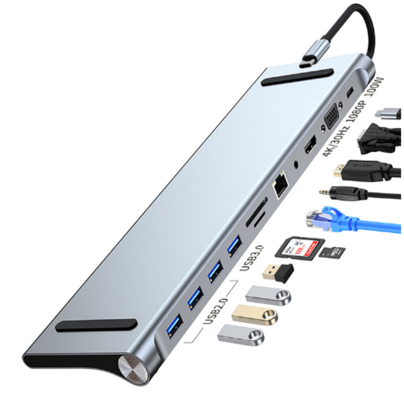 Pro USB-C Laptop Docking Station 11-in-1 with HDMI Ethernet USB Hub