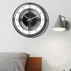 Wall Clock Modern Minimalist Quartz Black White Indoor Display