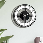 Wall Clock Modern Minimalist Quartz Black White Indoor Display