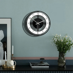 Wall Clock Modern Minimalist Quartz Black White Indoor Display