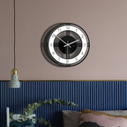 Wall Clock Modern Minimalist Quartz Black White Indoor Display
