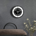 Wall Clock Modern Minimalist Quartz Black White Indoor Display