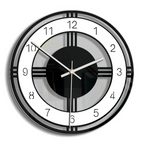 Wall Clock Modern Minimalist Quartz Black White Indoor Display