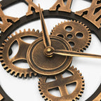 Industrial Gear Wall Clock, Roman Numerals, Silent Non-Ticking Movement