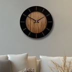 Wooden Wall Clock Silent Movement Vintage Design