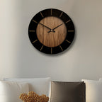Wooden Wall Clock Silent Movement Vintage Design