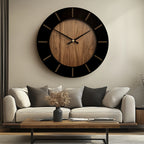Wooden Wall Clock Silent Movement Vintage Design