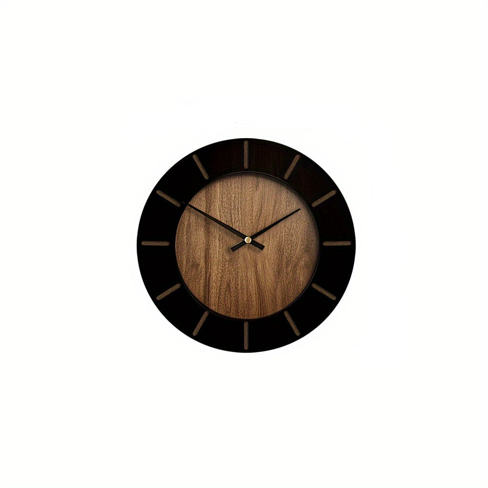 Wooden Wall Clock Silent Movement Vintage Design