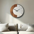 Wall Clock Wooden Silent Quartz Movement, Timeless Design