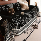 Laubwerk: Sofa Cover with Botanical Flower Design & Soft Chenille Texture – for Sofa & Armchair