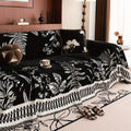 Laubwerk: Sofa Cover with Botanical Flower Design & Soft Chenille Texture – for Sofa & Armchair