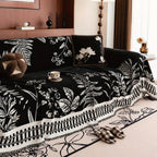 Laubwerk: Sofa Cover with Botanical Flower Design & Soft Chenille Texture – for Sofa & Armchair