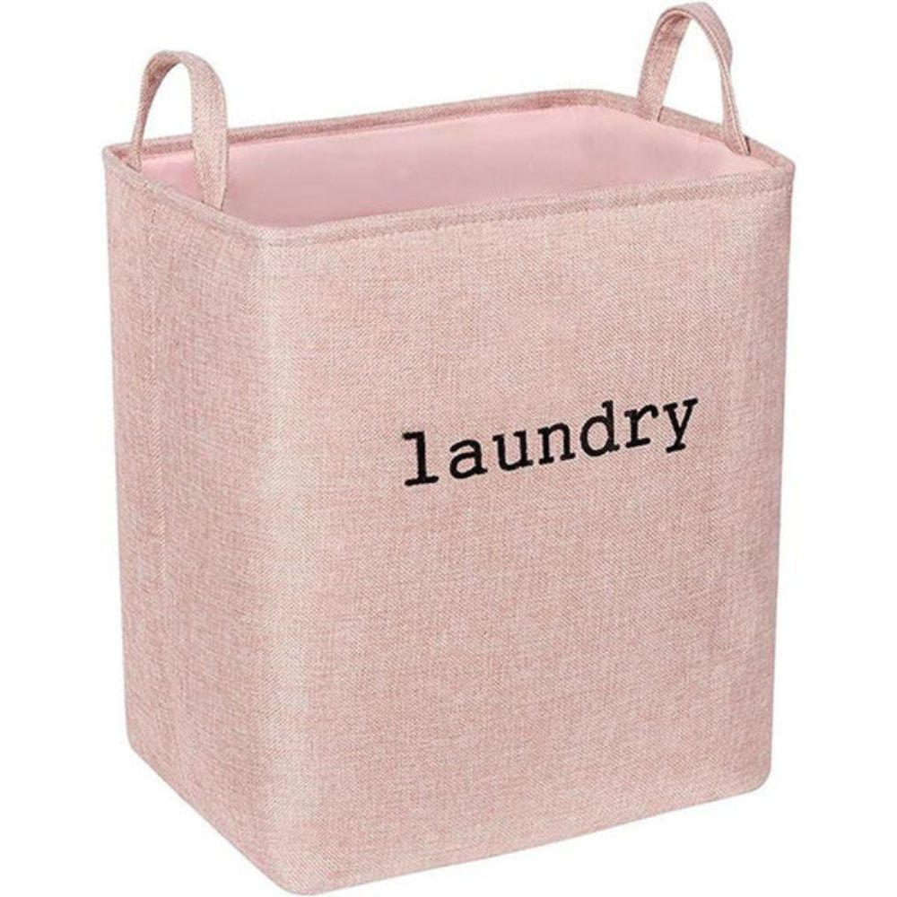 Laundry Basket Foldable Microfiber Storage Bin Reinforced Handles