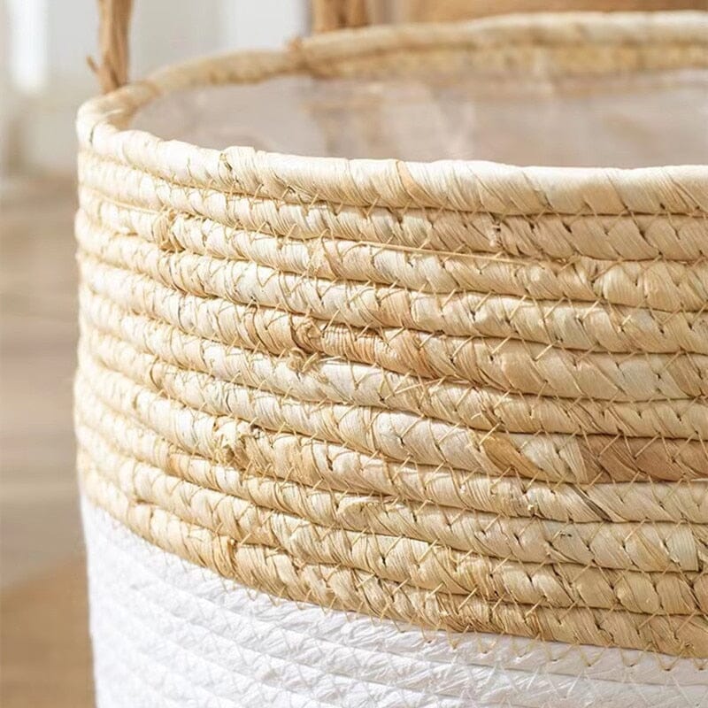 Laundry Basket Woven Seagrass Storage Hamper with Handles