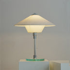 Conical Fabric Shade Glass Column Table Lamp