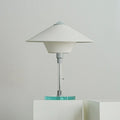Conical Fabric Shade Glass Column Table Lamp