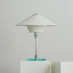 Conical Fabric Shade Glass Column Table Lamp