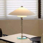 Conical Fabric Shade Glass Column Table Lamp