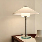 Conical Fabric Shade Glass Column Table Lamp