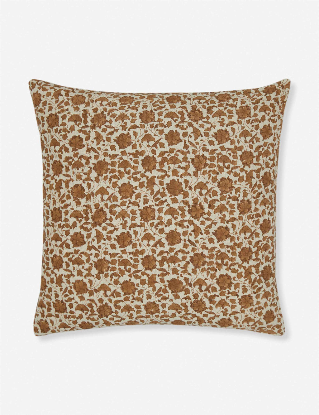 Liora Linen Pillow | Handmade Block Print, Floral Motif