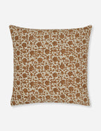 Liora Linen Pillow | Handmade Block Print, Floral Motif