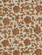 Liora Linen Pillow | Handmade Block Print, Floral Motif