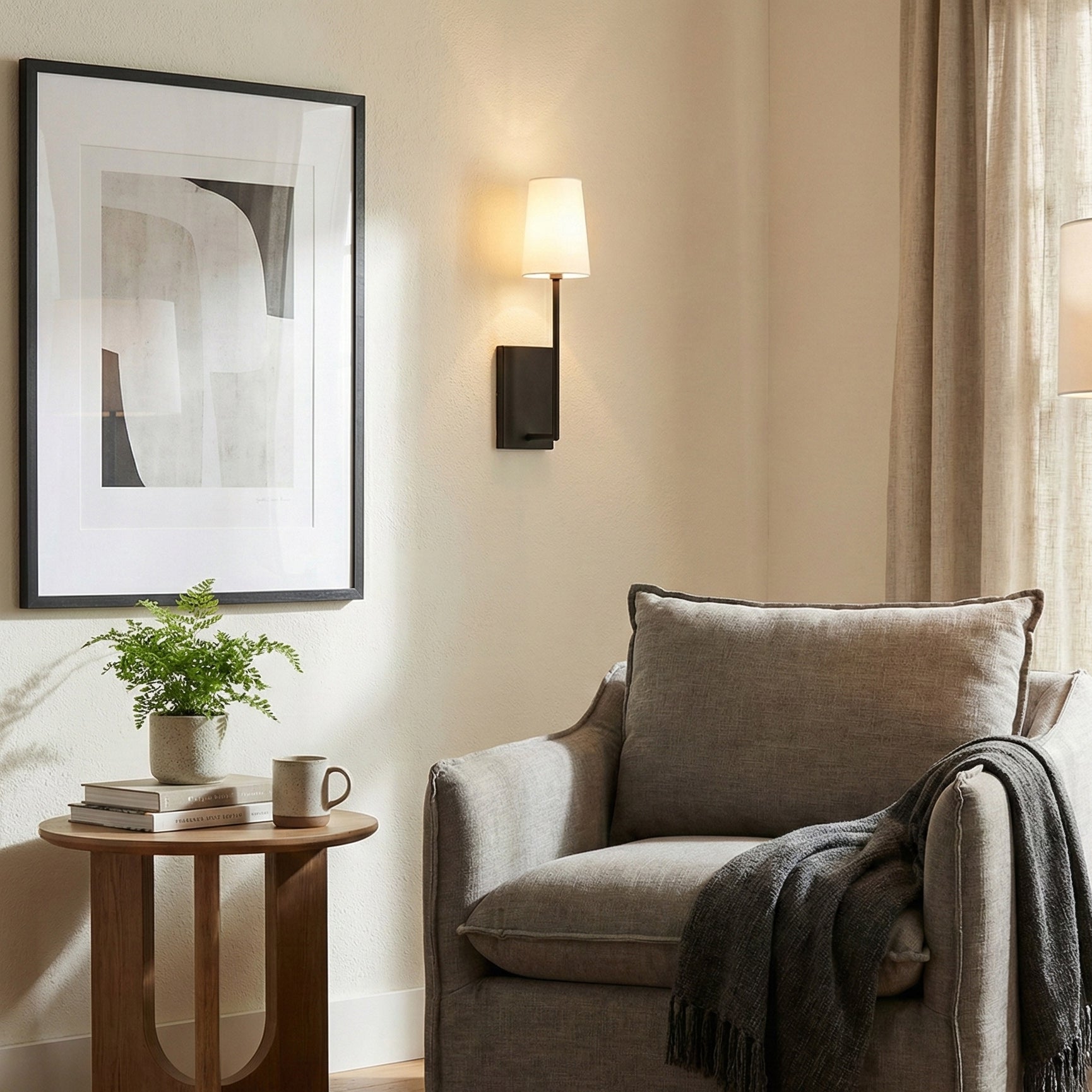 Minimalist Brass & Fabric Wall Sconce