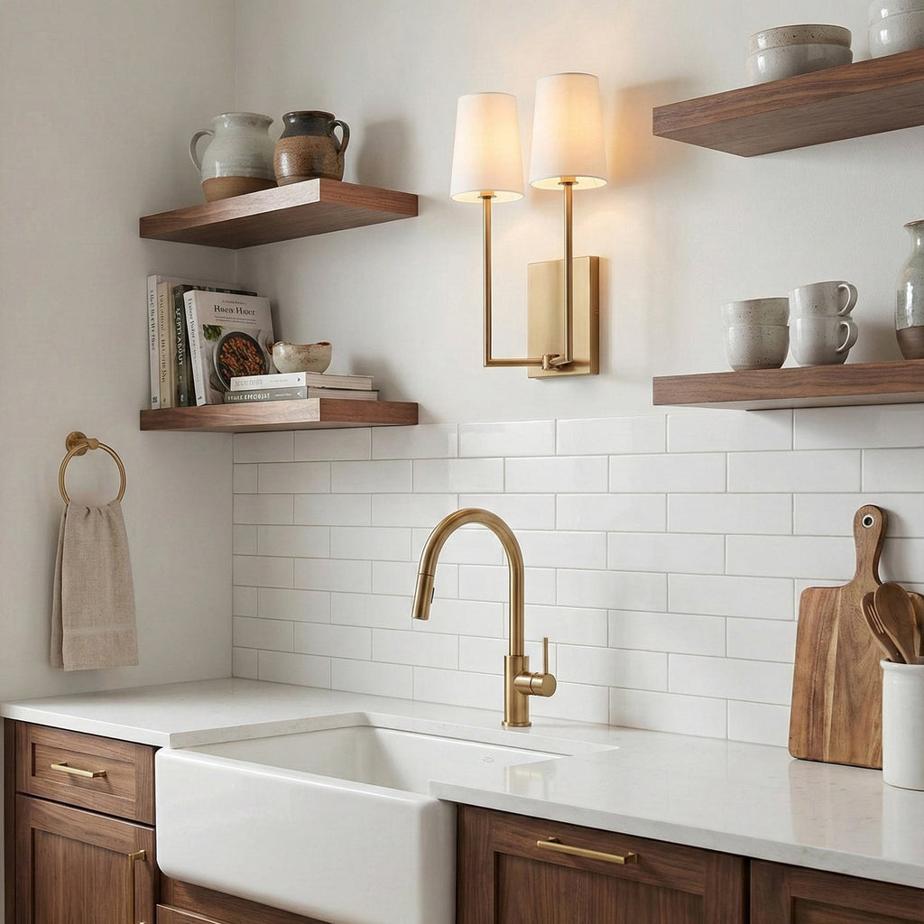 Minimalist Brass & Fabric Wall Sconce