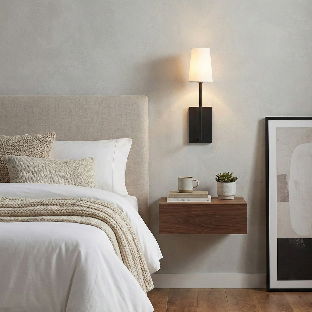 Minimalist Brass & Fabric Wall Sconce
