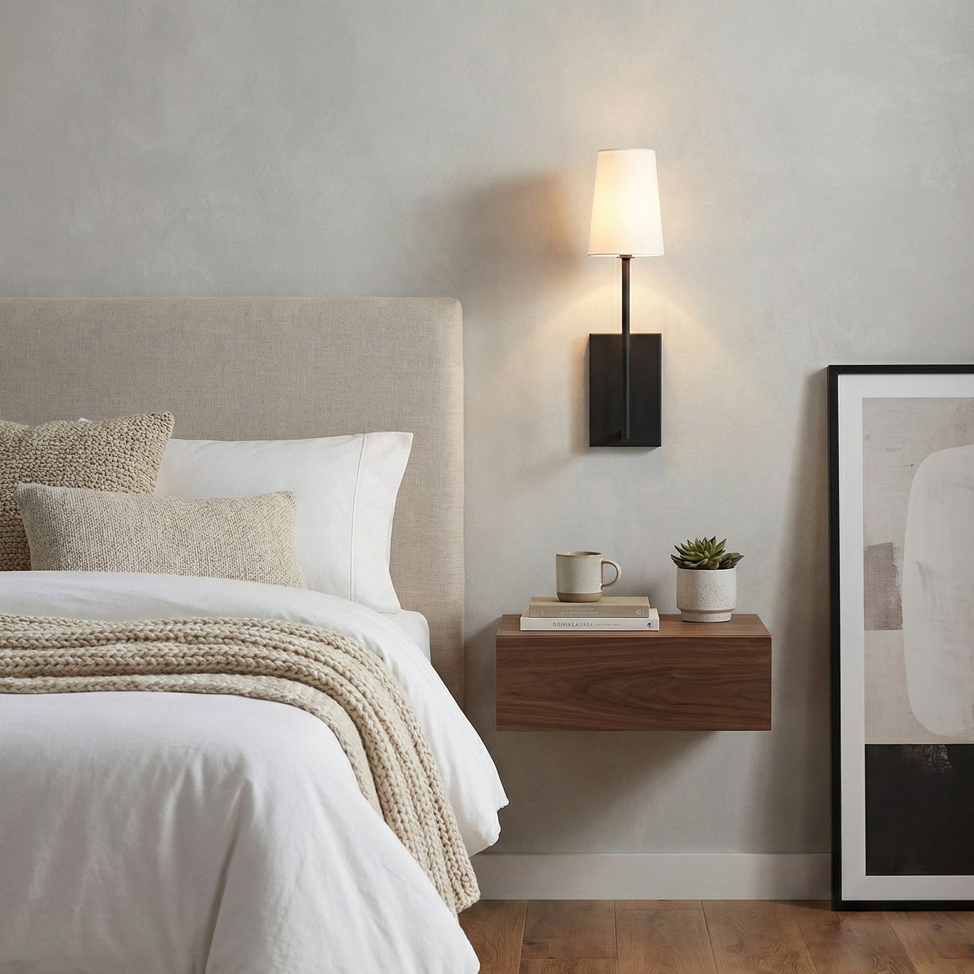 Minimalist Brass & Fabric Wall Sconce