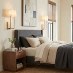 Minimalist Brass & Fabric Wall Sconce