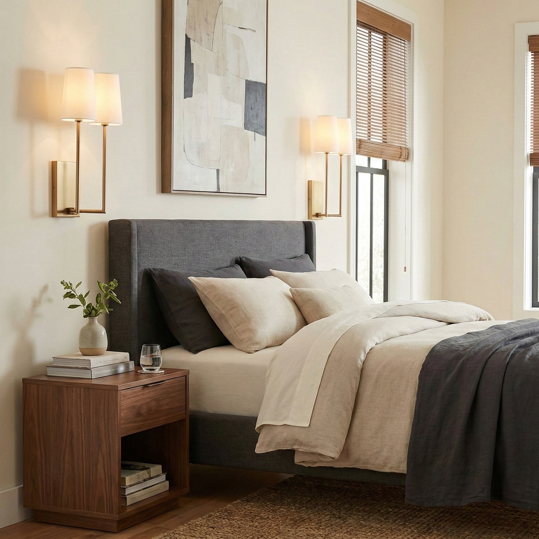 Minimalist Brass & Fabric Wall Sconce
