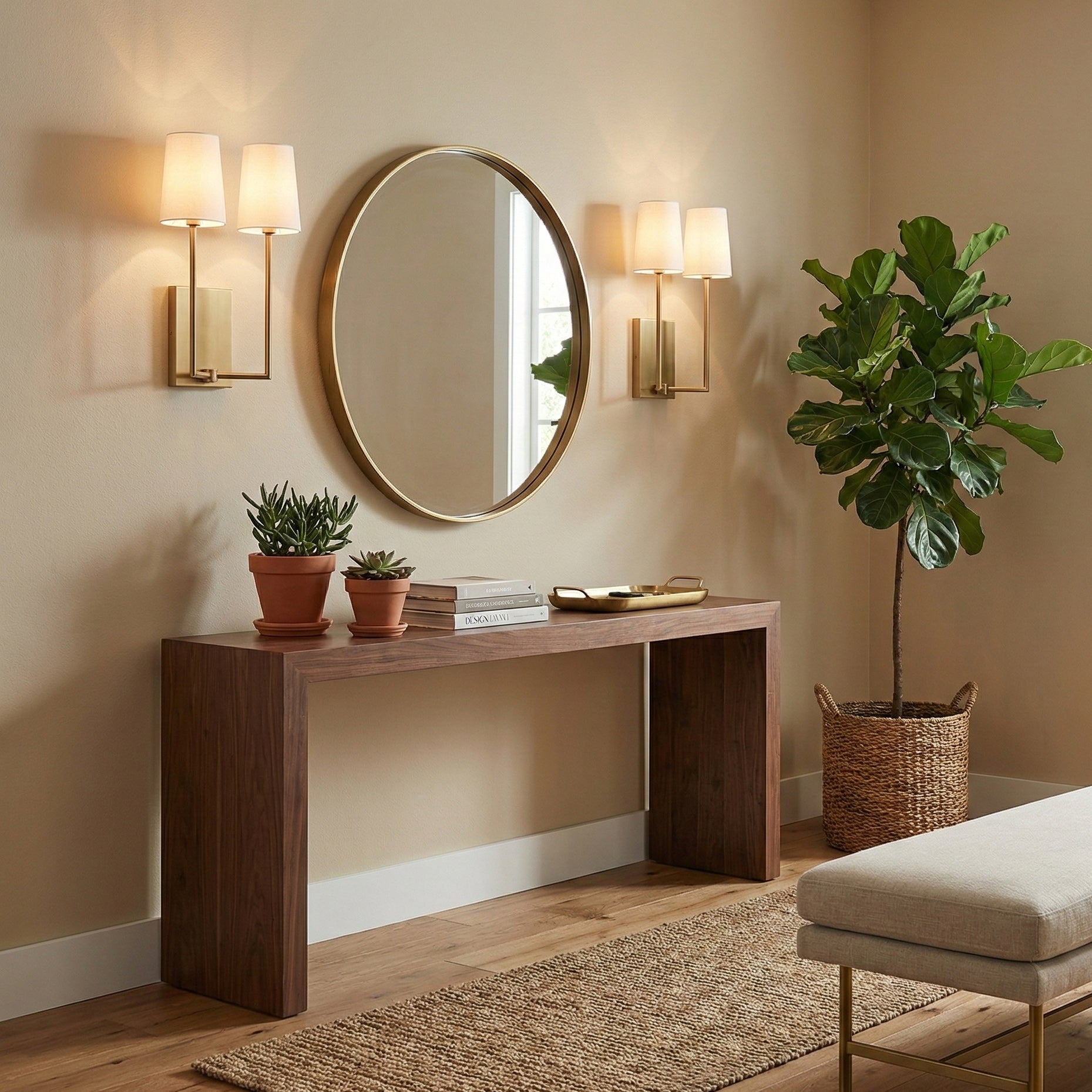 Minimalist Brass & Fabric Wall Sconce