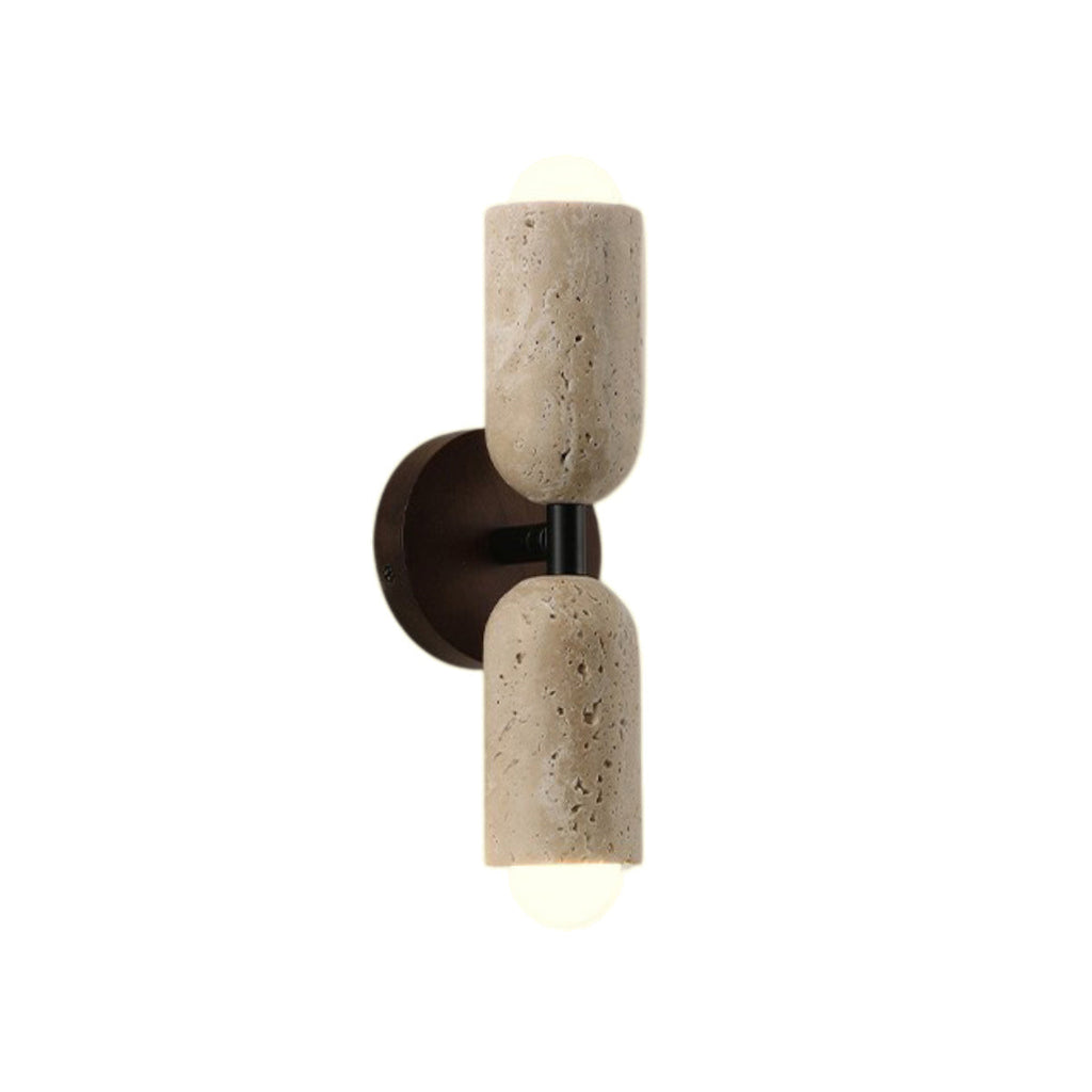 Travertine & Wood Wall Lamp