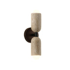 Travertine & Wood Wall Lamp