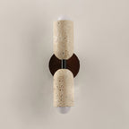 Travertine & Wood Wall Lamp