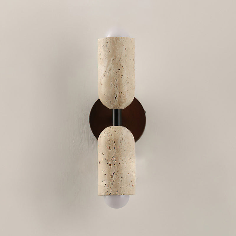 Travertine & Wood Wall Lamp