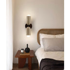Travertine & Wood Wall Lamp